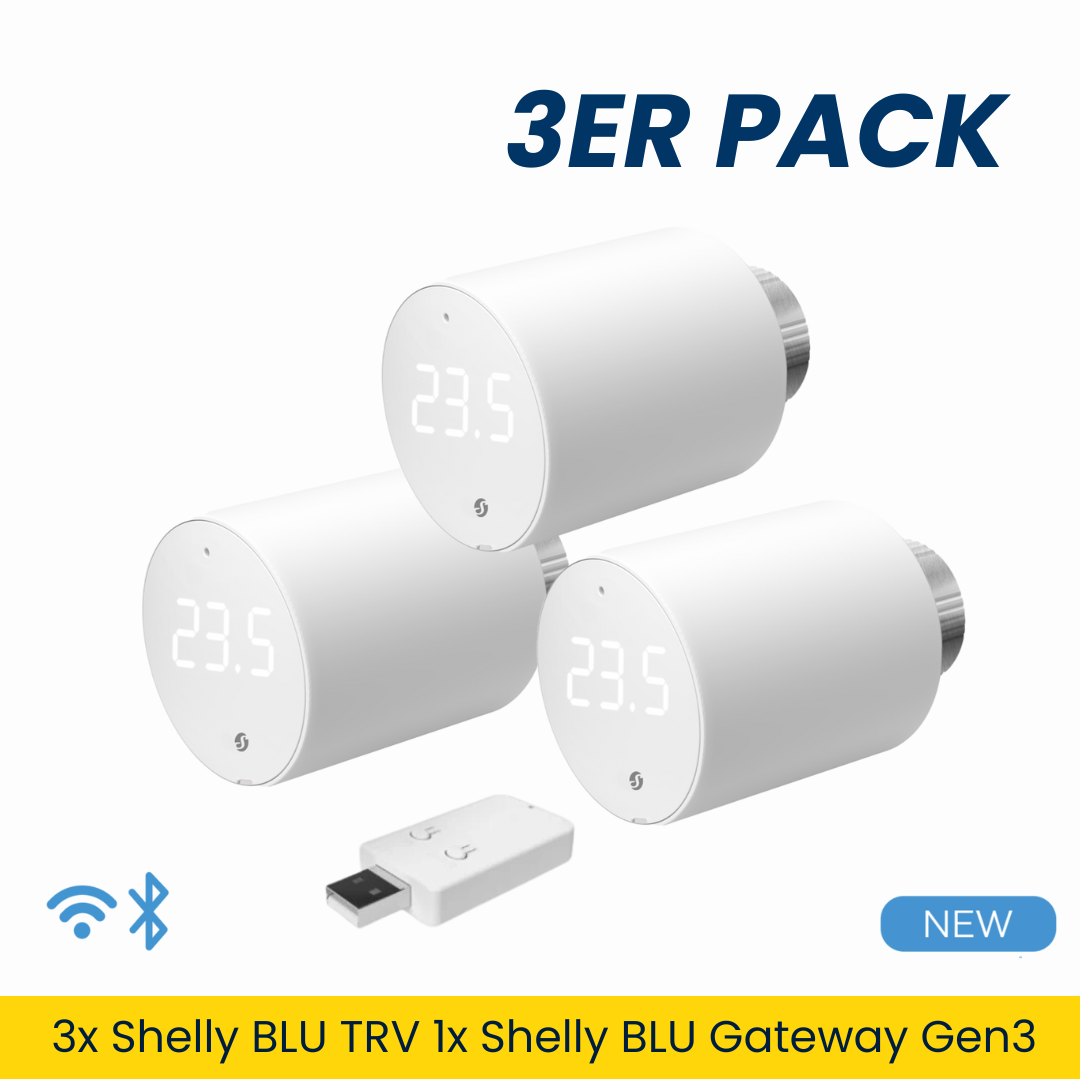 Shelly · Plug & Play "Blu TRV & Blu Gateway Gen3" 3er Set - SMARTBLU