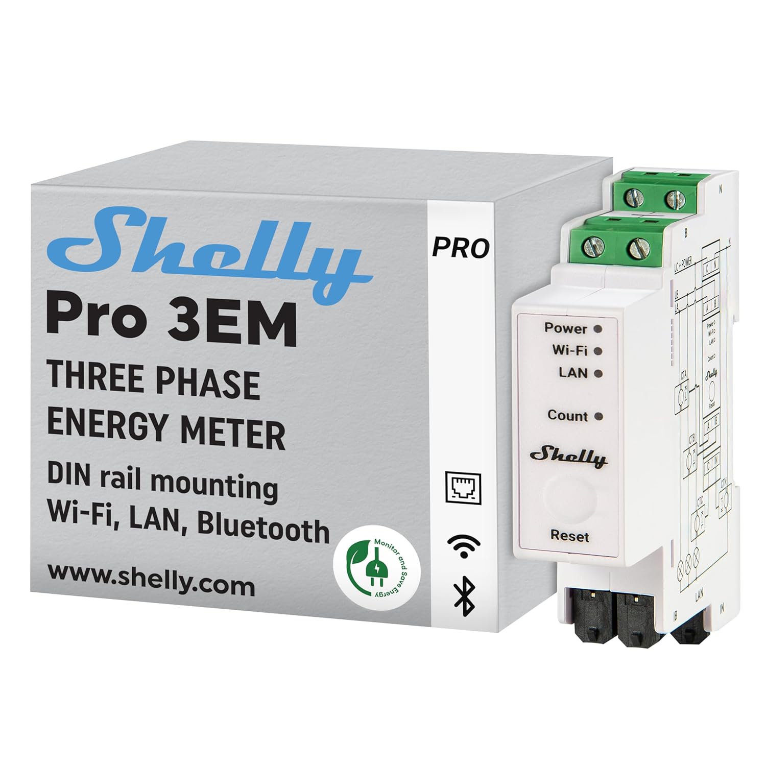 Shelly Pro 3EM-3CT63 - SMARTBLU
