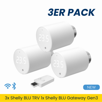 Shelly · Plug &amp; Play · "TRV" · Termostato per radiatore · WLAN · Batteria