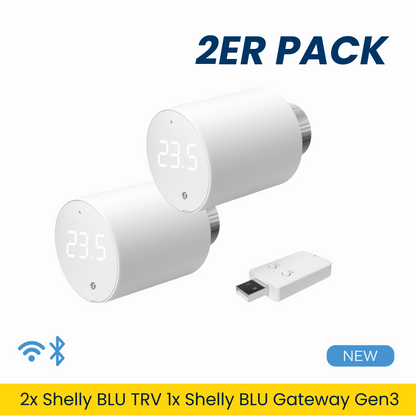 Shelly · Plug & Play "Blu TRV & Blu Gateway Gen3" 2er Set