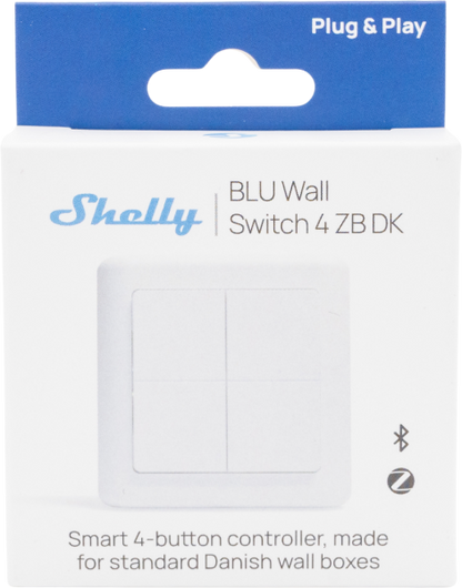 Shelly Blu Wall Switch 4 ZB DK Weiß